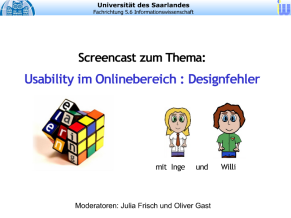 fünfter Screencast: Usability im Onlinebereich: Designfehler